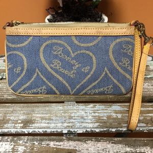 Dooney and Bourke denim heart clutch